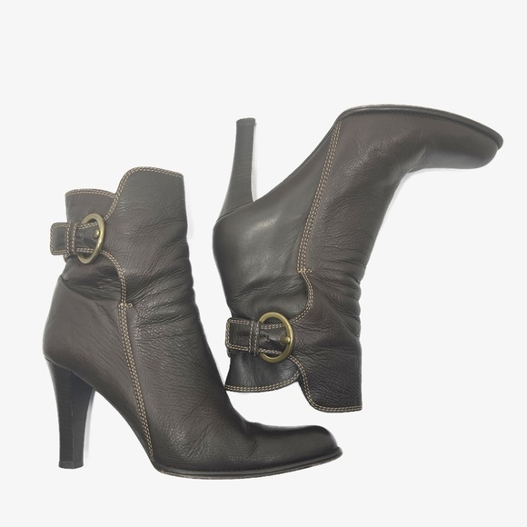 Coach Nancie Dark Brown Leather Zip Up Boot Made in Italy Womens size 10 - Picture 7 of 9